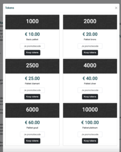 Credits Tokens Spirituele hulplijn